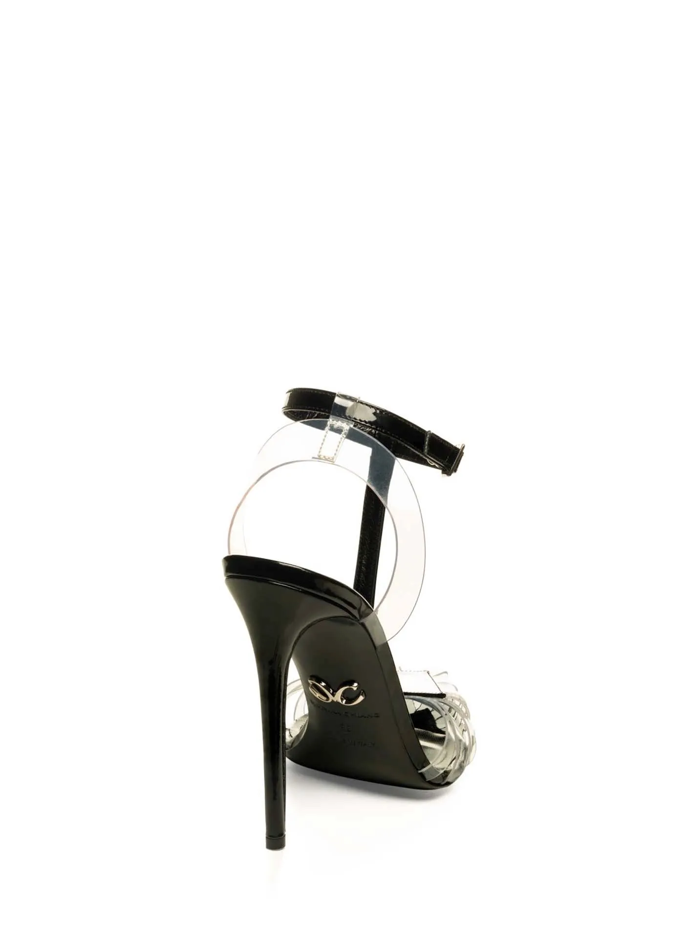 SOLANGE BLACK PATENT & PVC PUMPS
