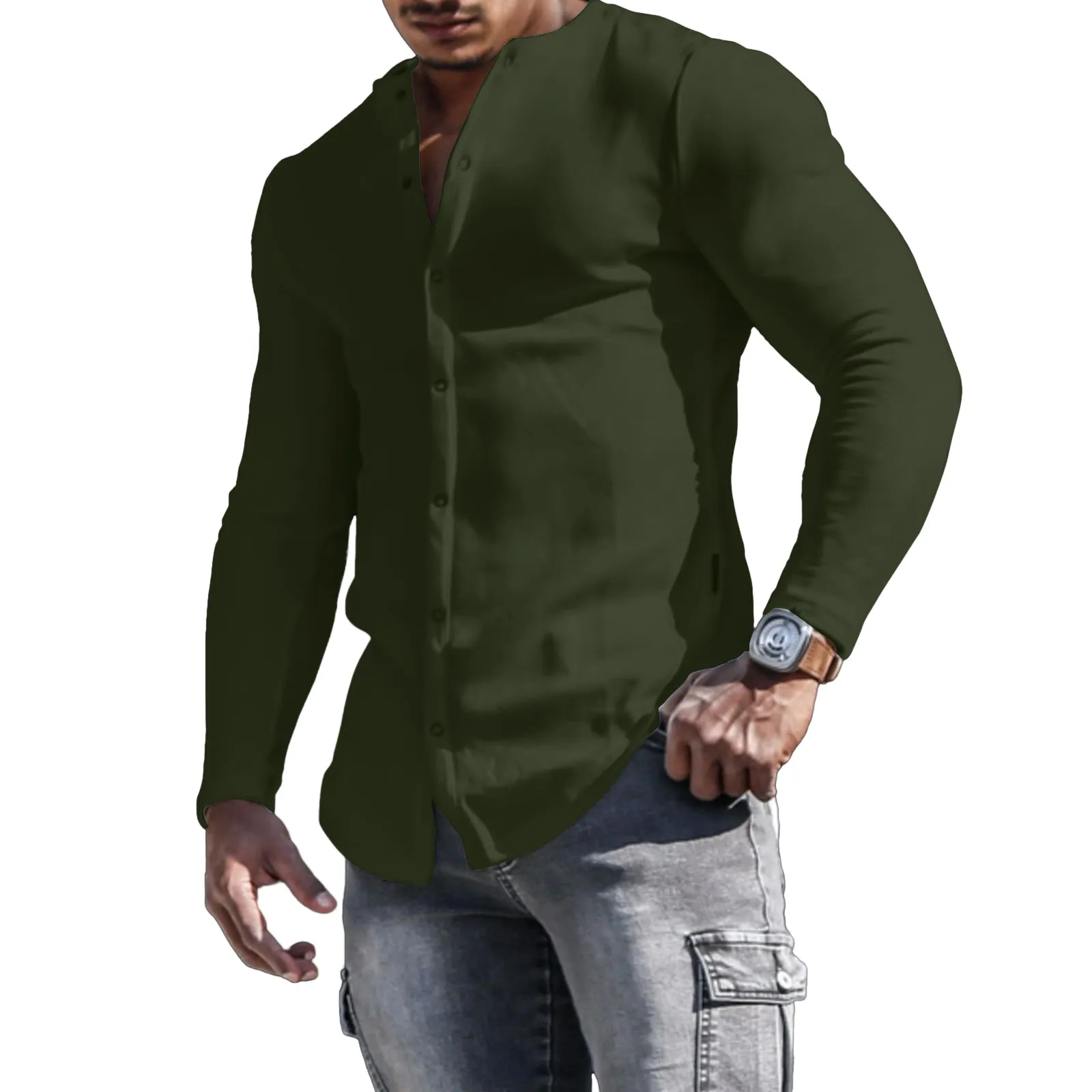 SOLID COLOR LONG SLEEVE SHIRT