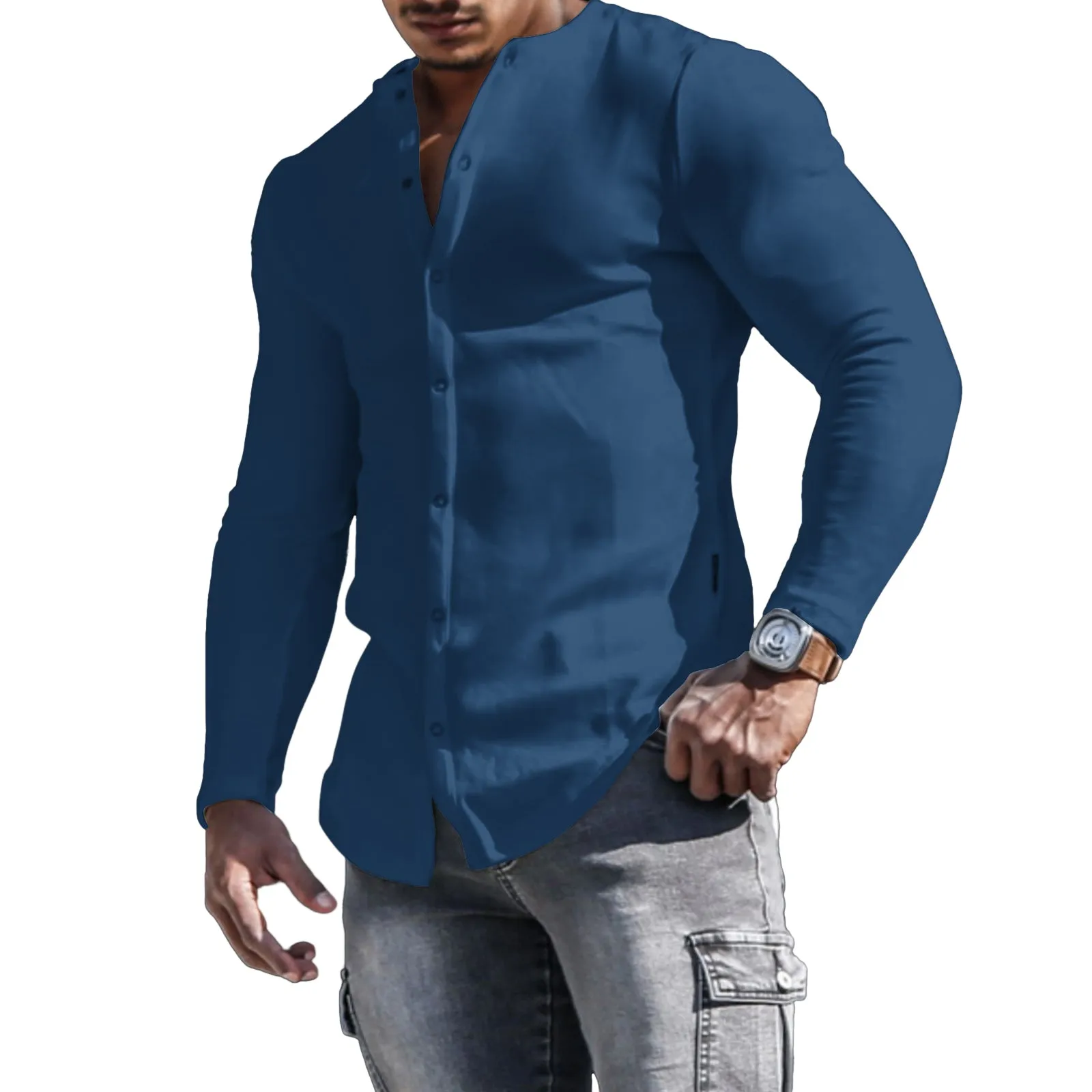 SOLID COLOR LONG SLEEVE SHIRT