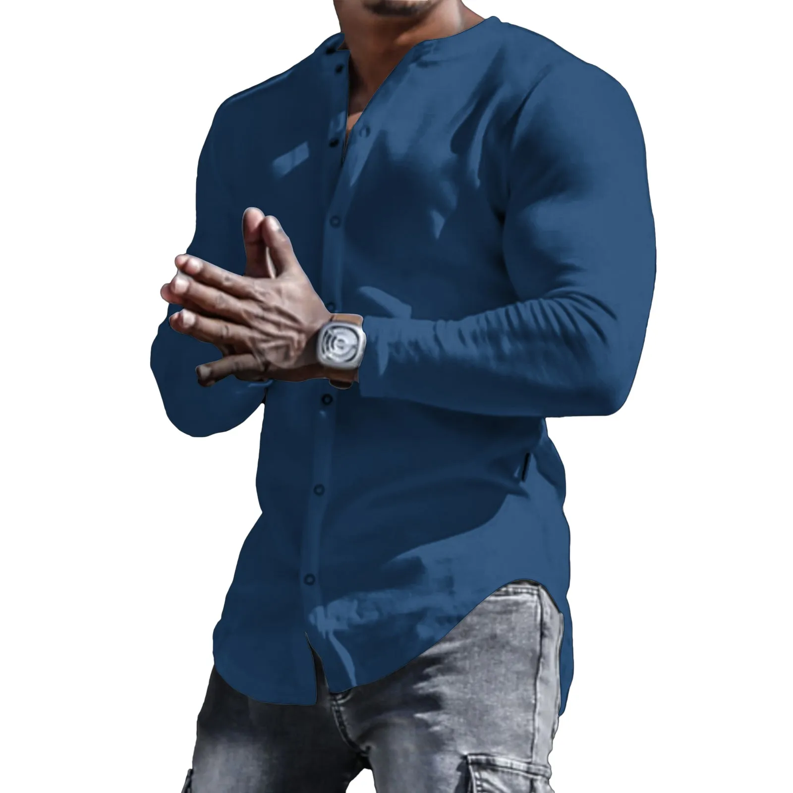 SOLID COLOR LONG SLEEVE SHIRT