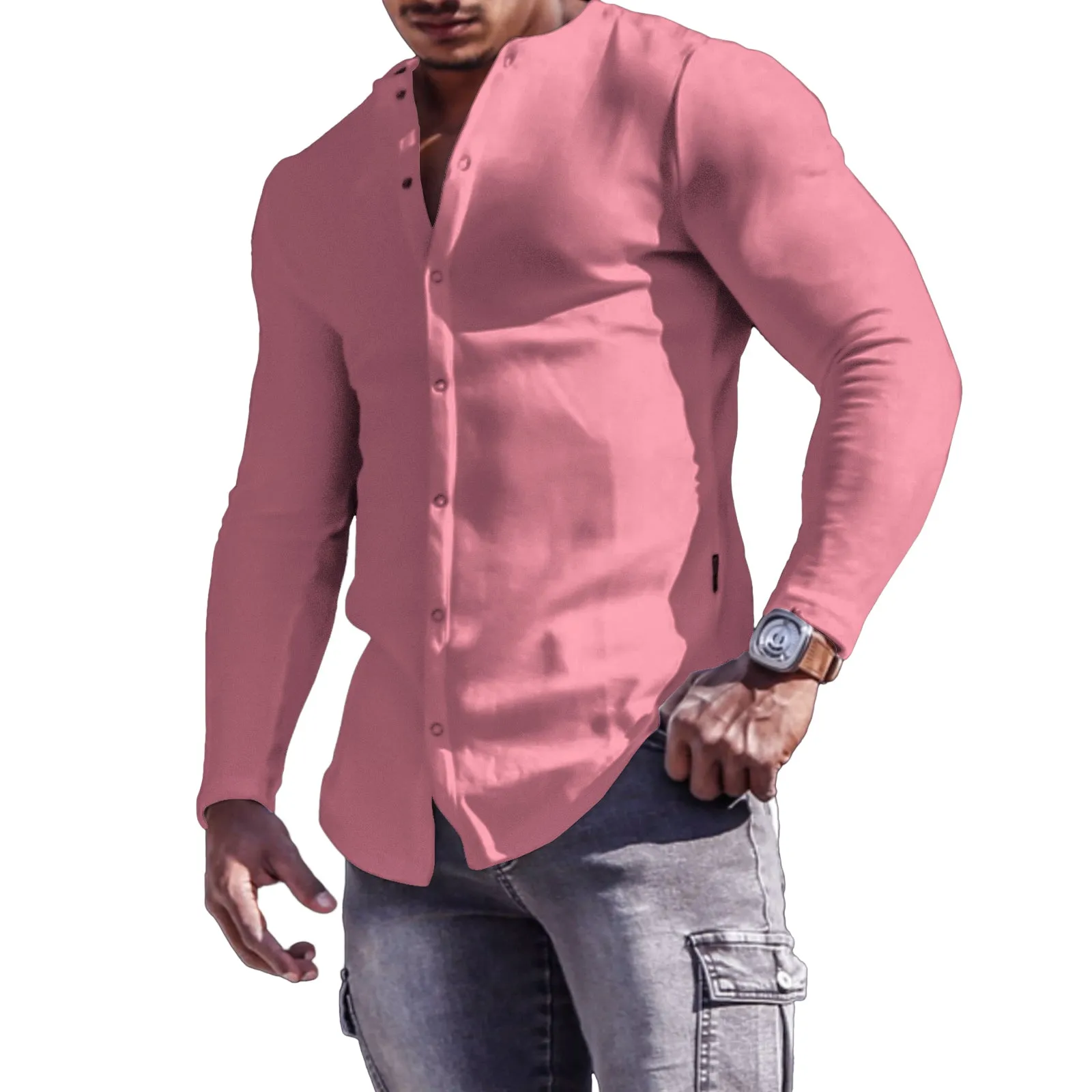 SOLID COLOR LONG SLEEVE SHIRT