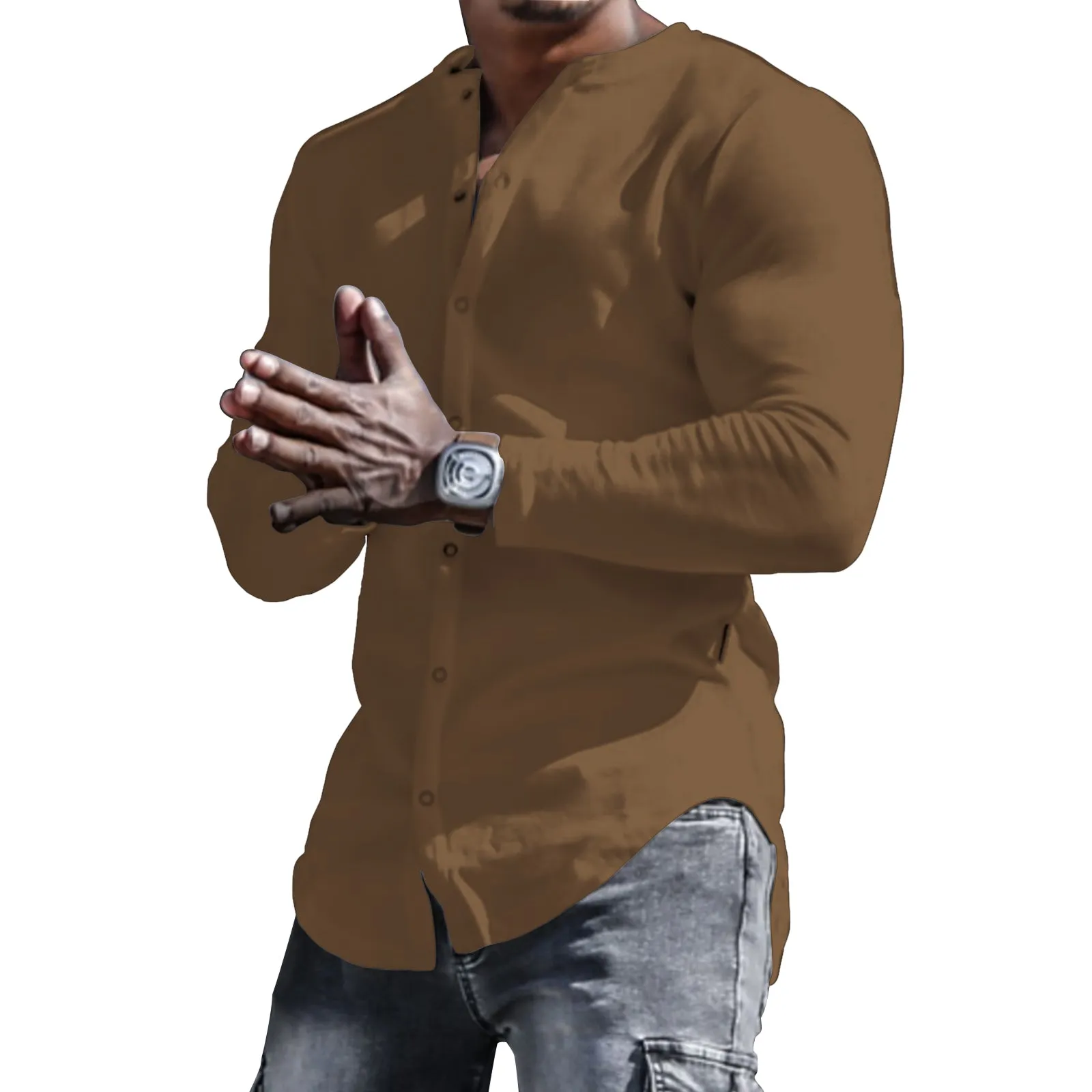 SOLID COLOR LONG SLEEVE SHIRT