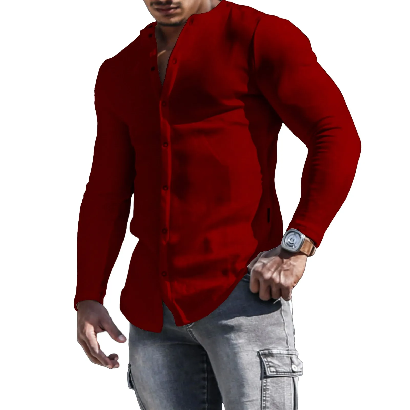 SOLID COLOR LONG SLEEVE SHIRT