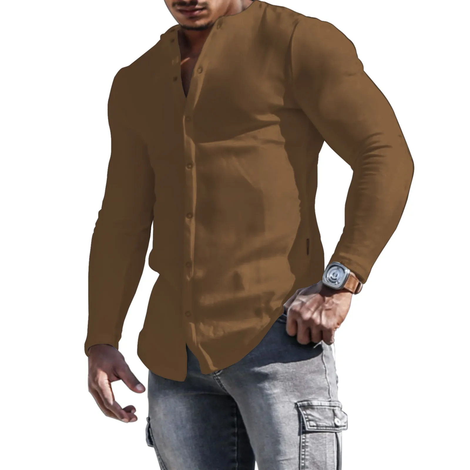 SOLID COLOR LONG SLEEVE SHIRT