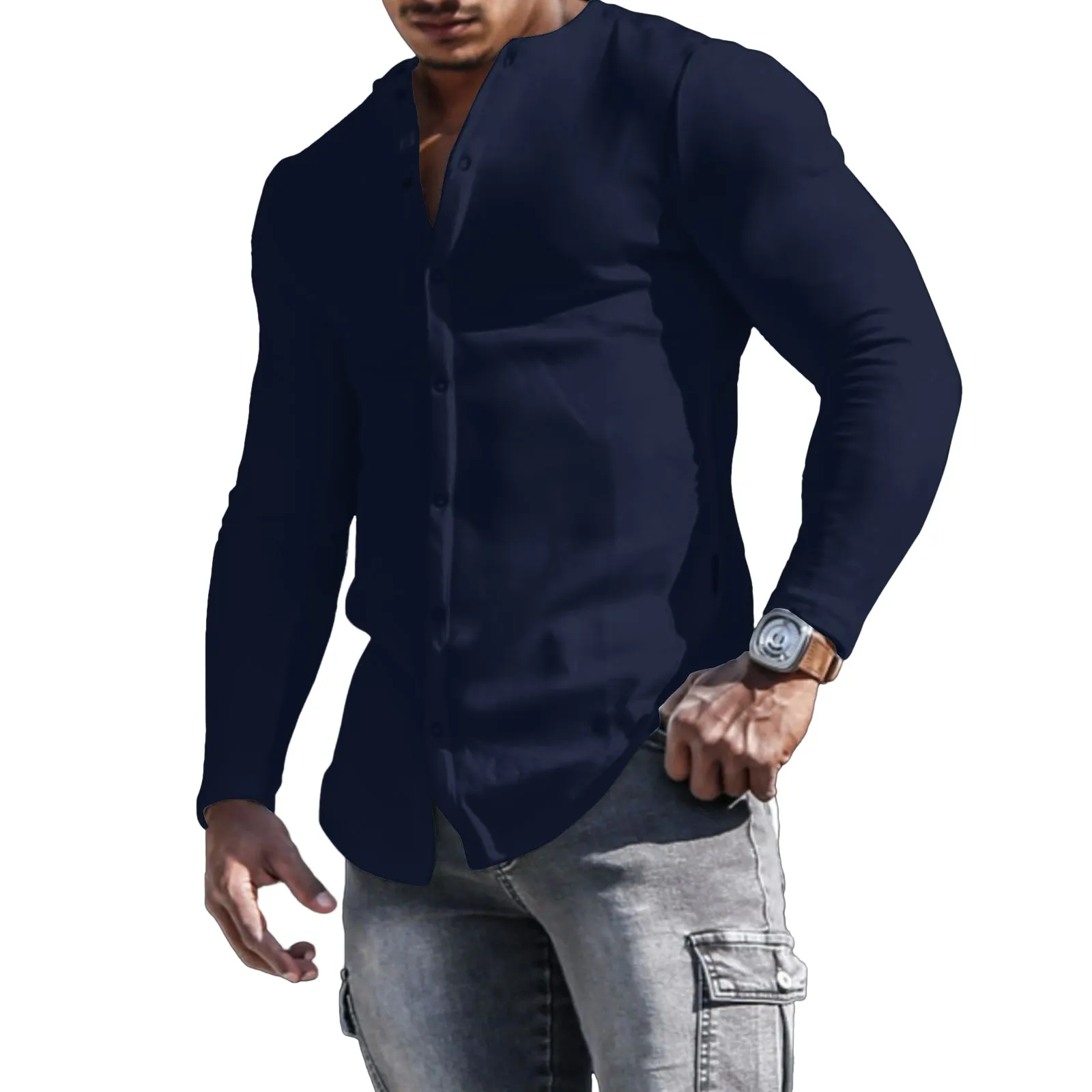 SOLID COLOR LONG SLEEVE SHIRT