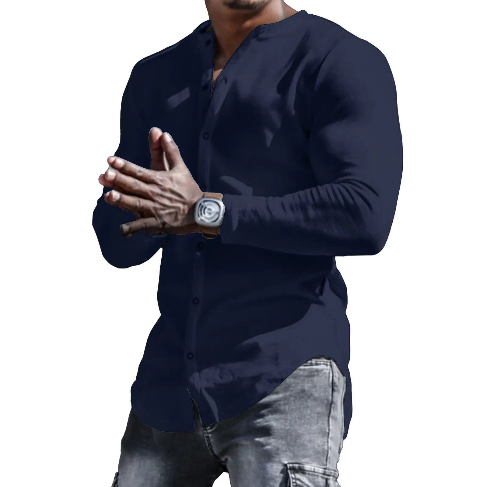 SOLID COLOR LONG SLEEVE SHIRT