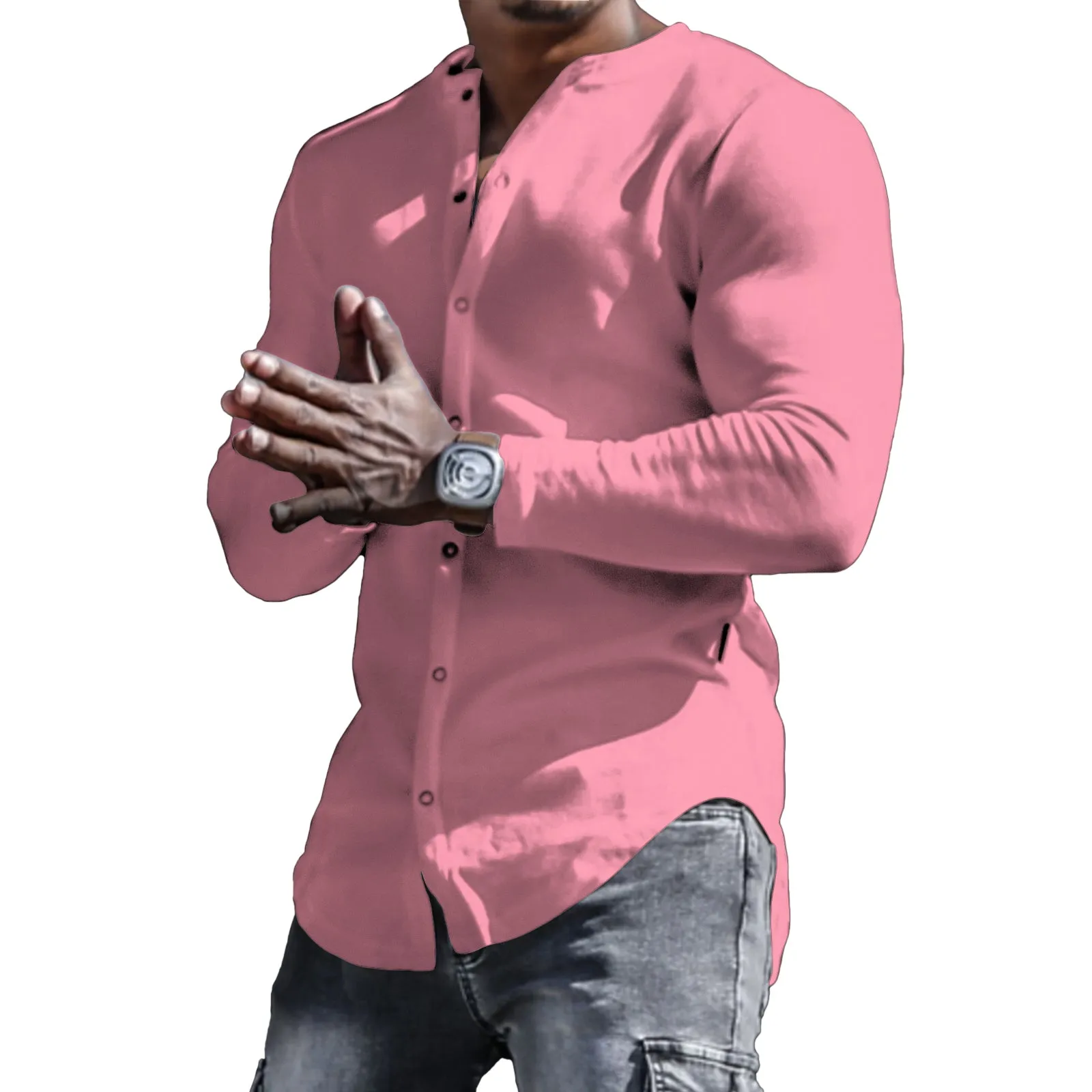 SOLID COLOR LONG SLEEVE SHIRT