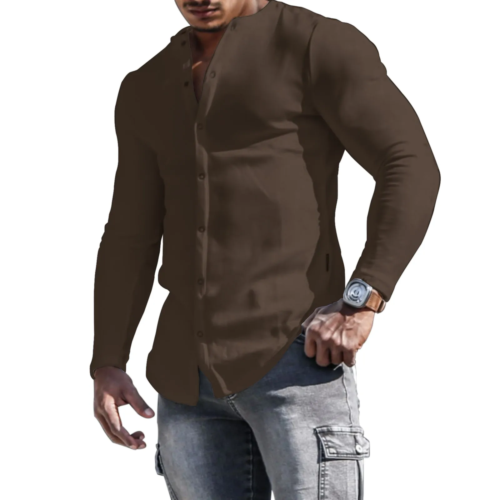 SOLID COLOR LONG SLEEVE SHIRT