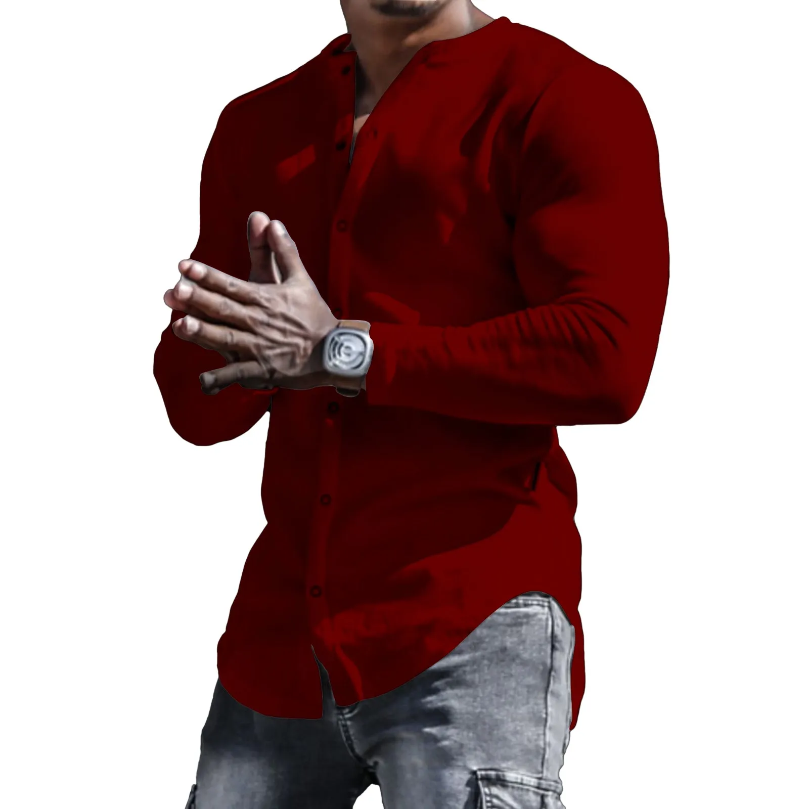 SOLID COLOR LONG SLEEVE SHIRT