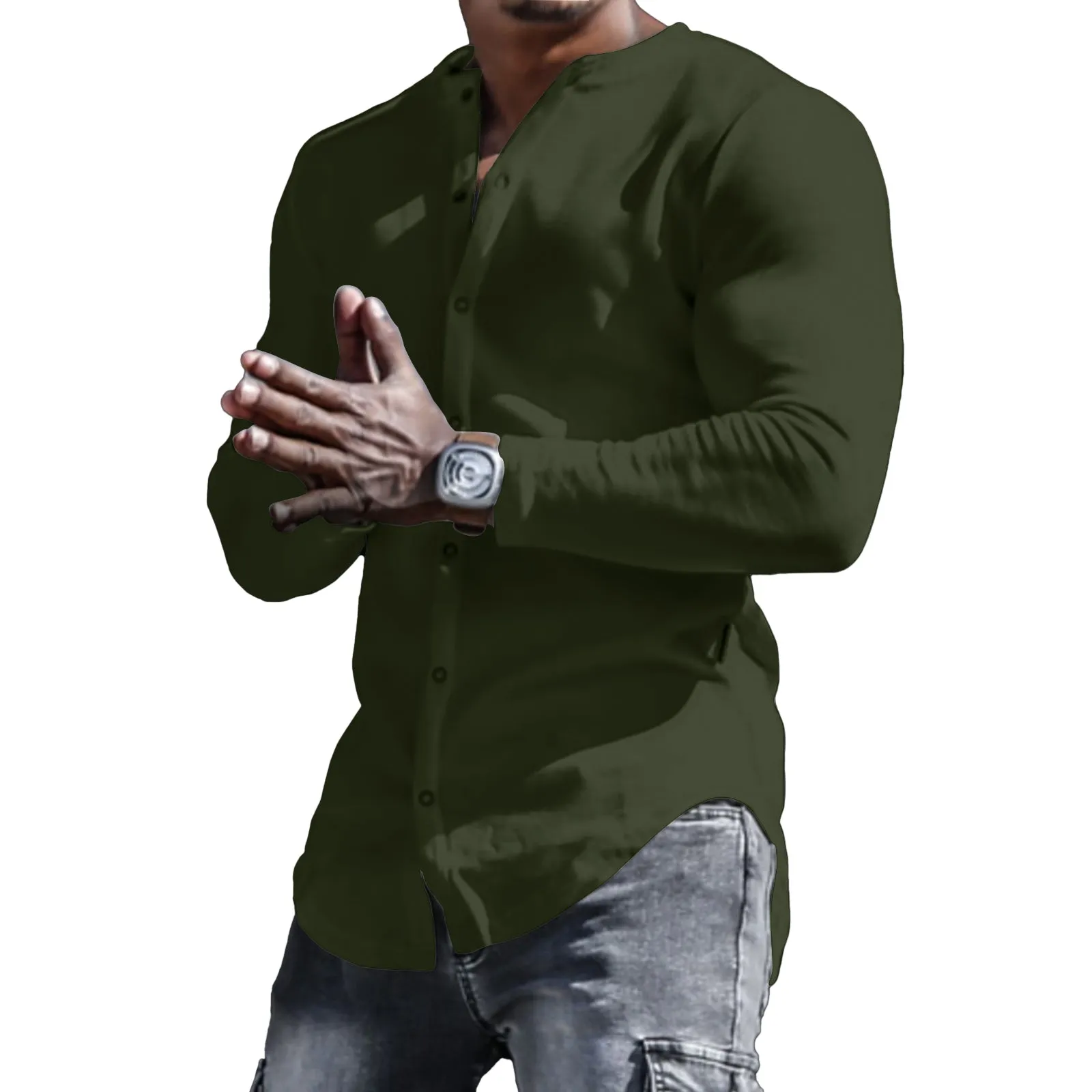 SOLID COLOR LONG SLEEVE SHIRT