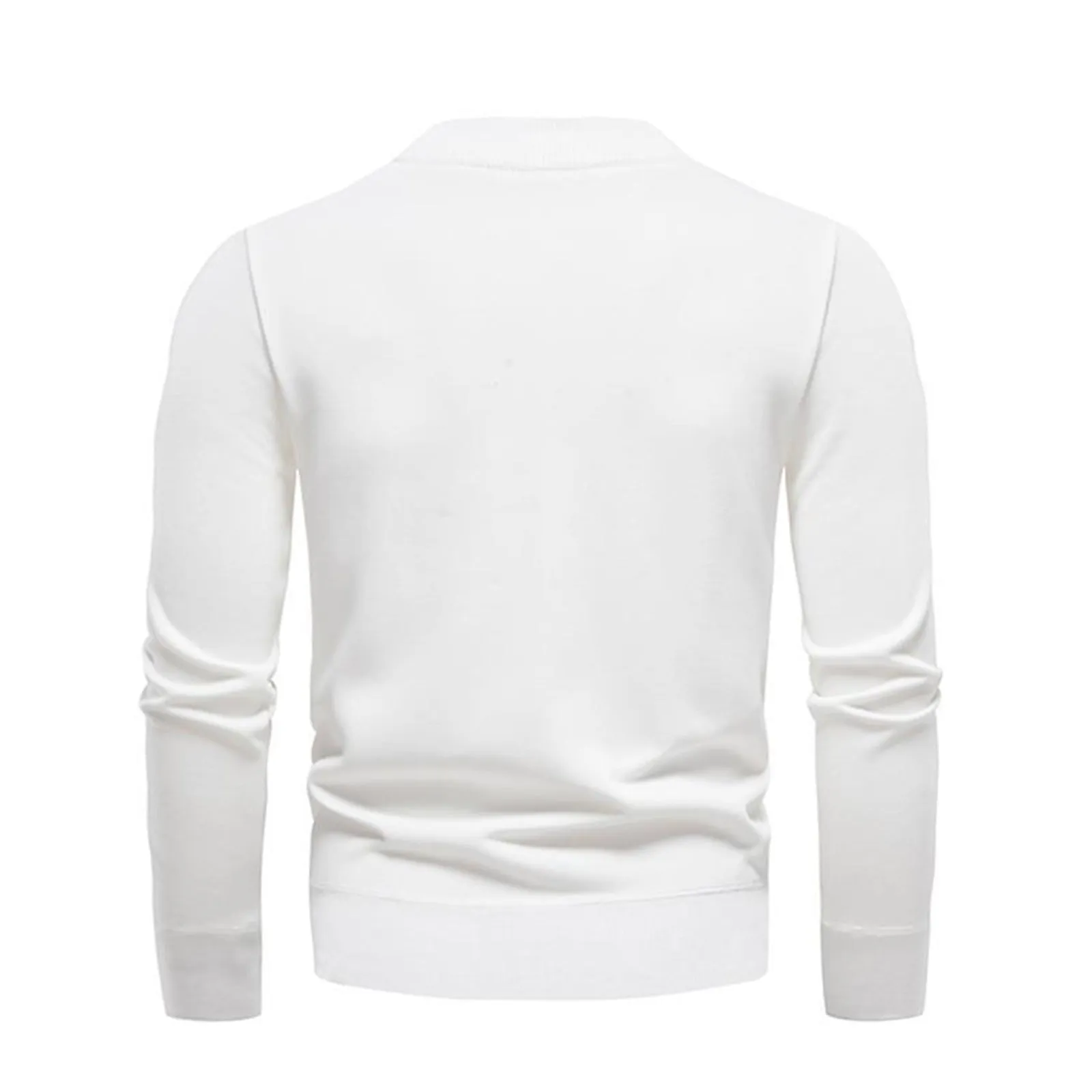 SOLID COLOR ROUND NECK KNITTED SWEATER