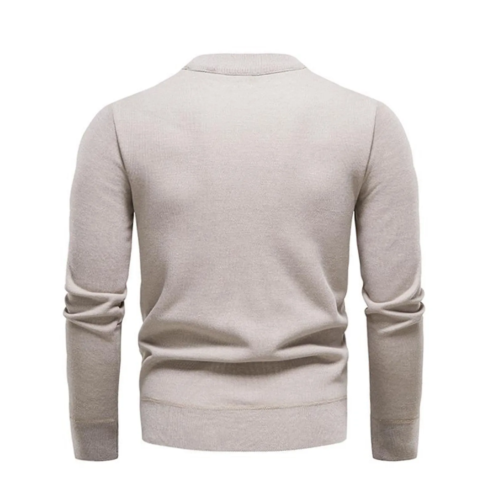 SOLID COLOR ROUND NECK KNITTED SWEATER