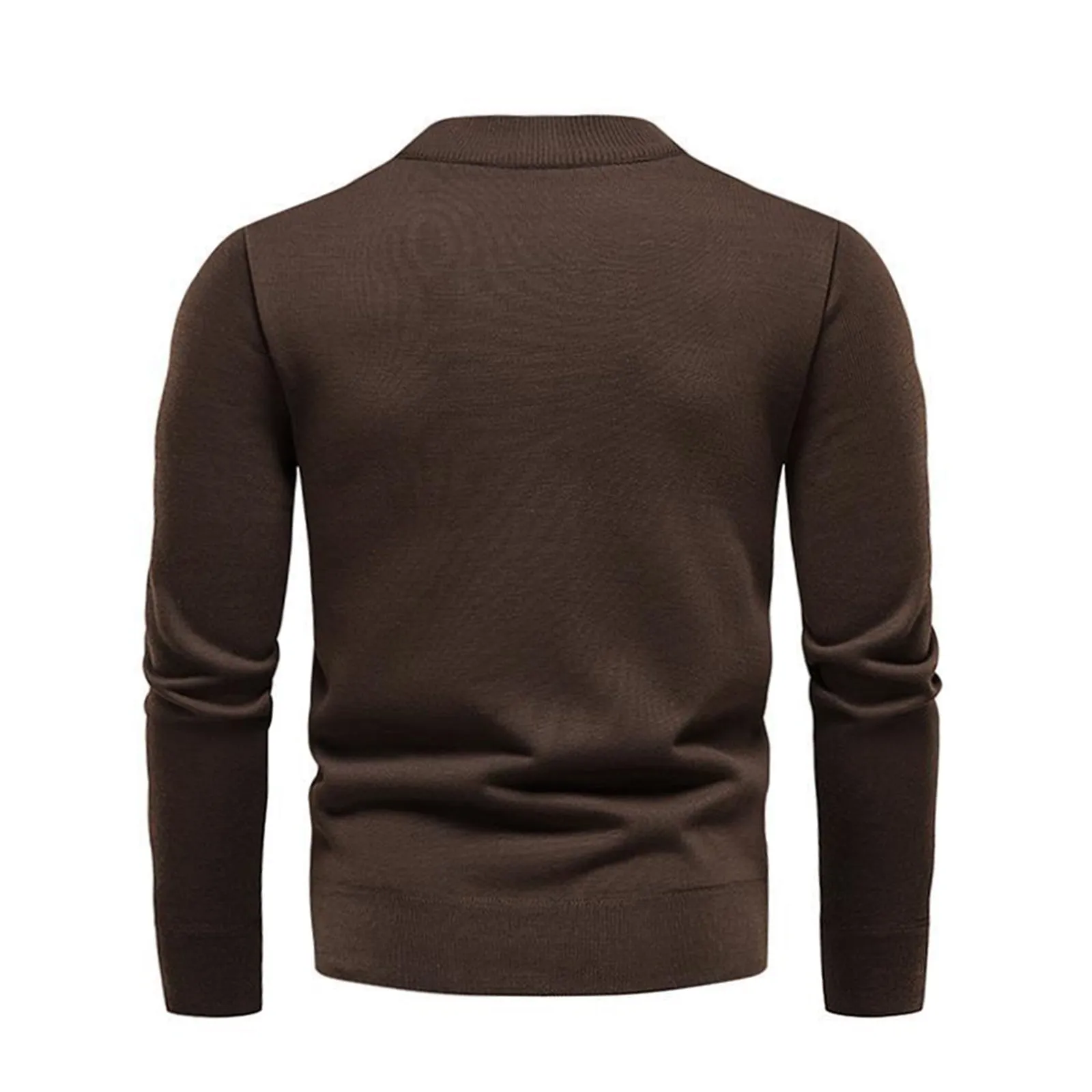 SOLID COLOR ROUND NECK KNITTED SWEATER