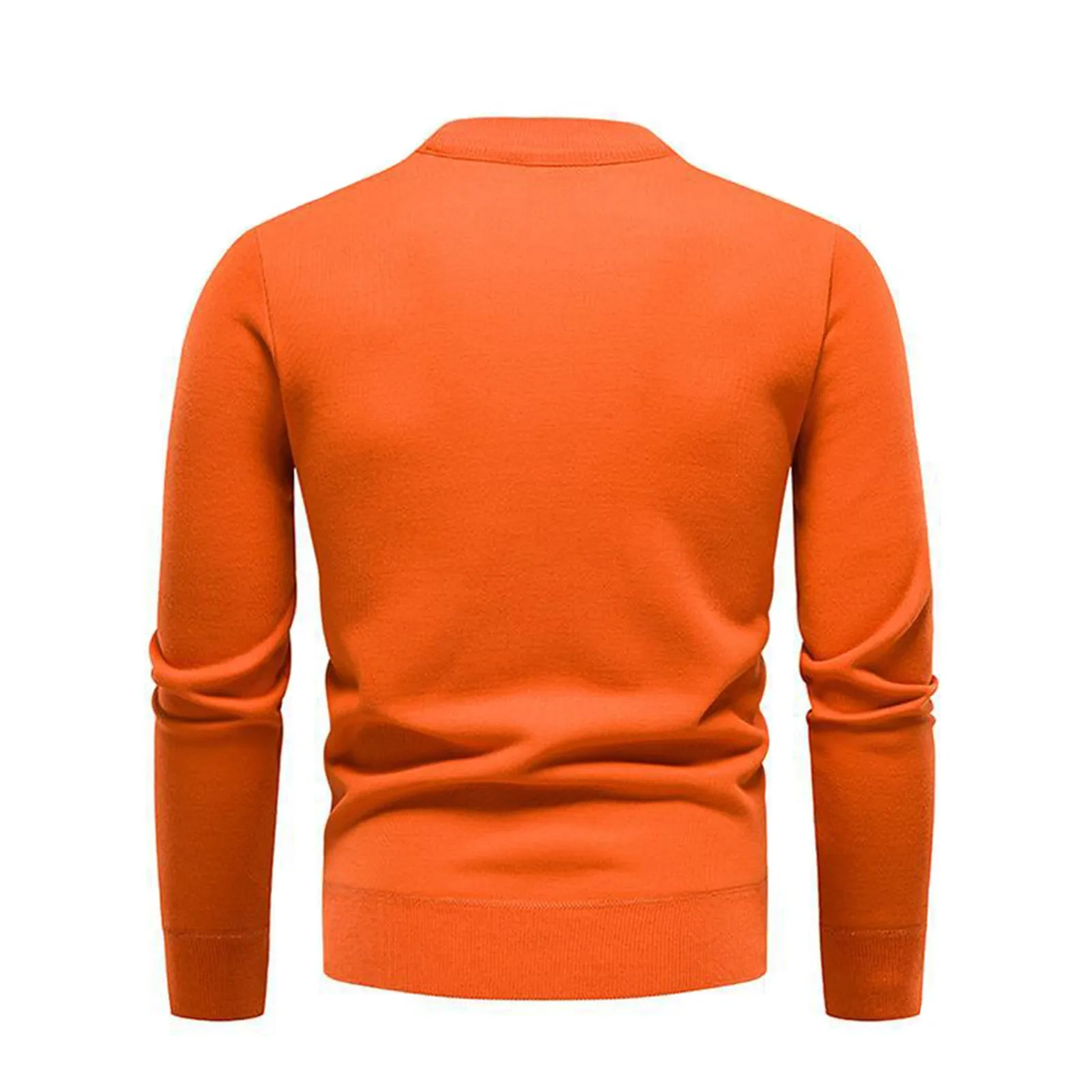 SOLID COLOR ROUND NECK KNITTED SWEATER