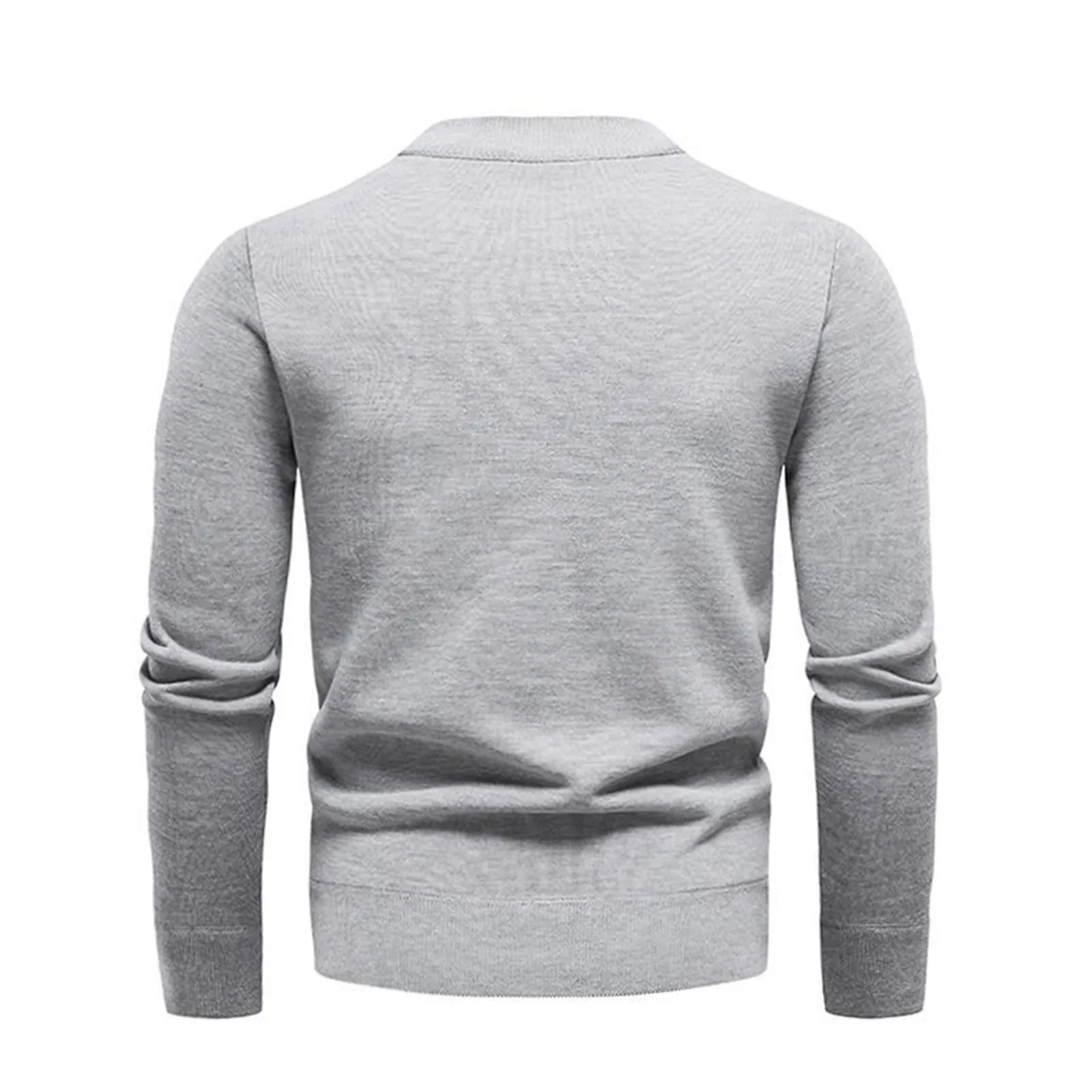 SOLID COLOR ROUND NECK KNITTED SWEATER