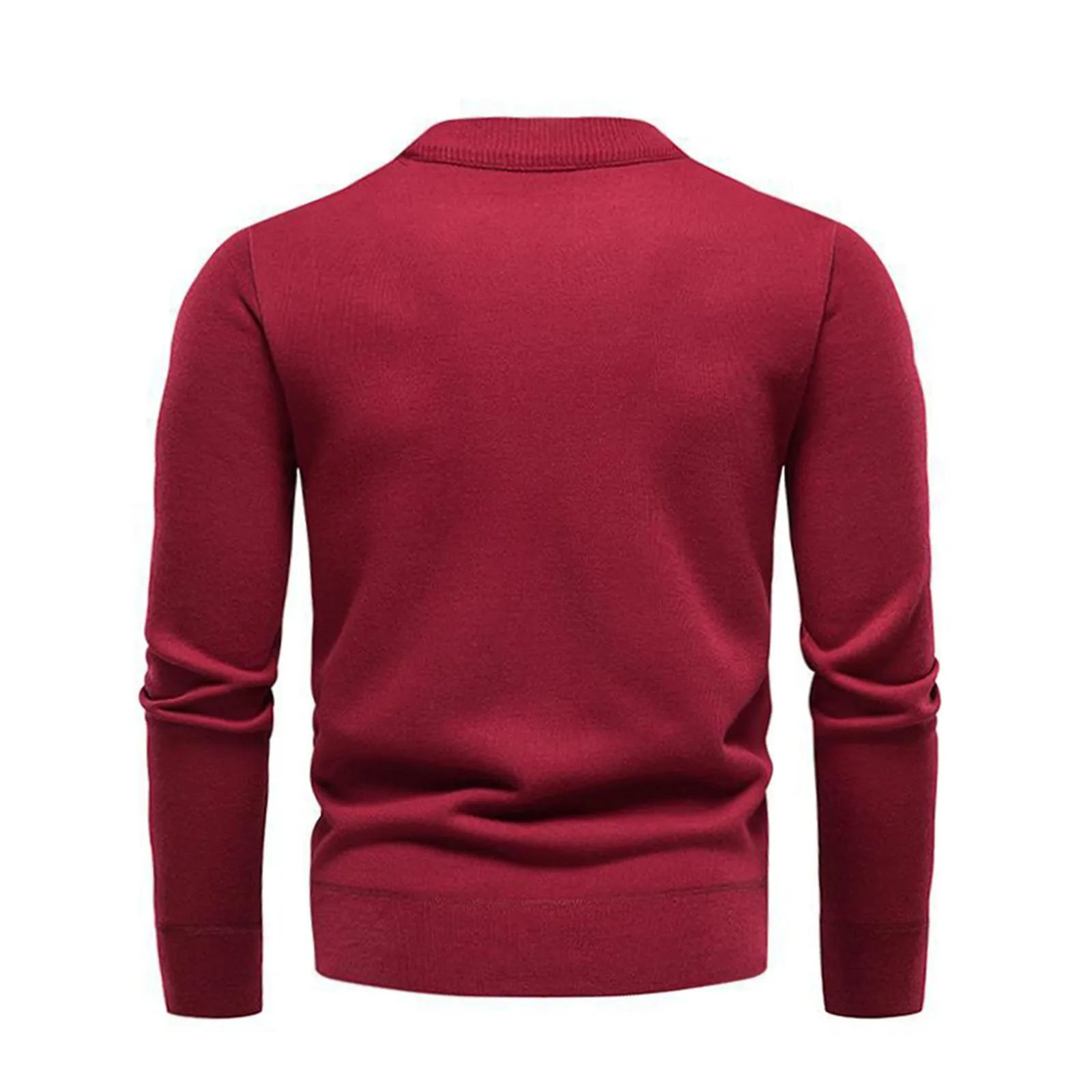 SOLID COLOR ROUND NECK KNITTED SWEATER