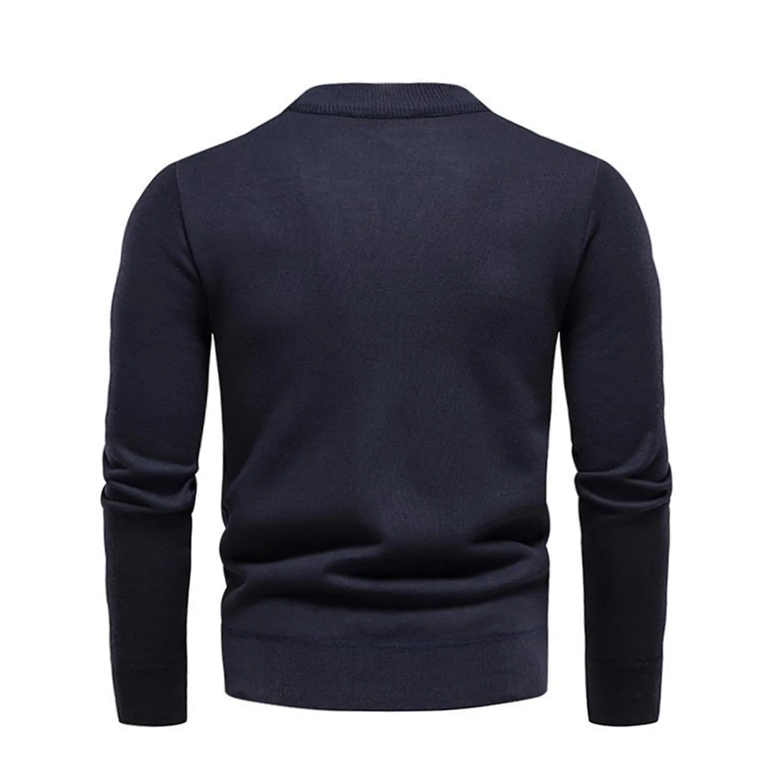 SOLID COLOR ROUND NECK KNITTED SWEATER