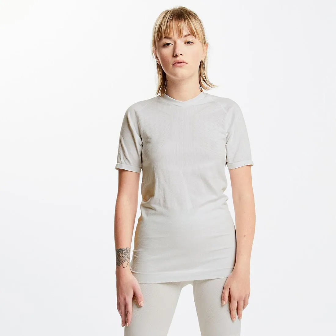 SOUS-VETEMENT THERMIQUE HAUT MANCHES COURTES  ADULTE GRIS KEEPDRY 500