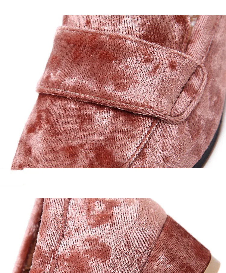 Spring and Summer Single Shoes Women's Suede Square Head Retro Women's Shoes with College Wind Single Shoes