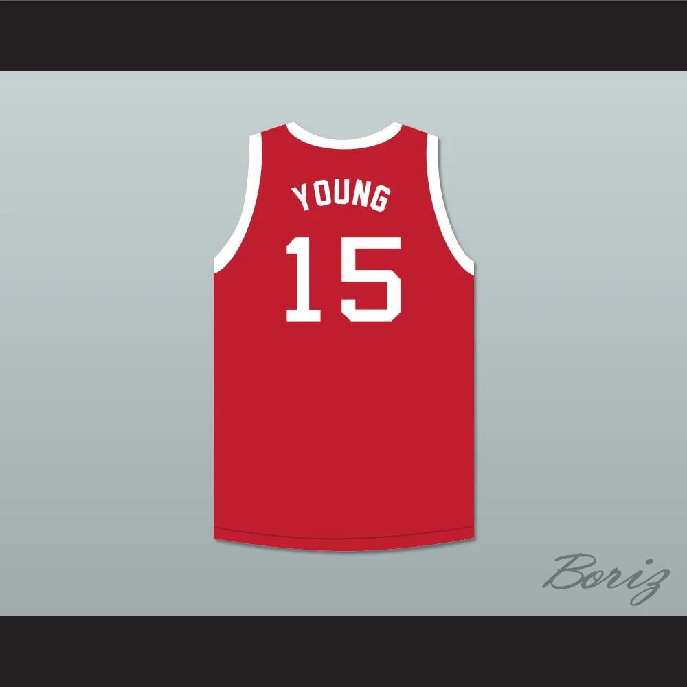 Steve Young 15 Eastern Junior High School Red Basketball Jersey