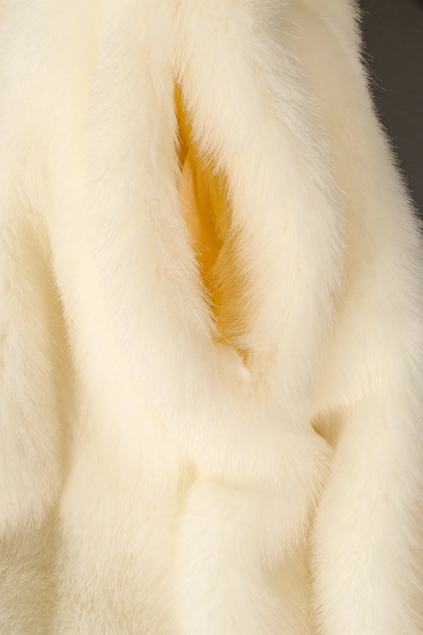 Striped Column Faux Fur Coat