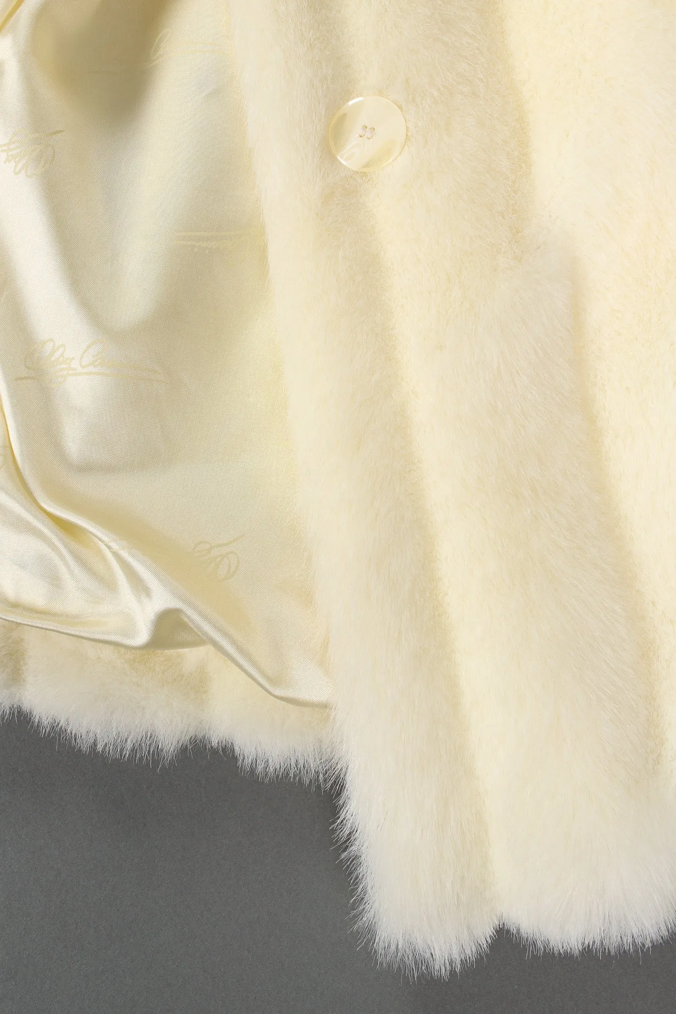 Striped Column Faux Fur Coat