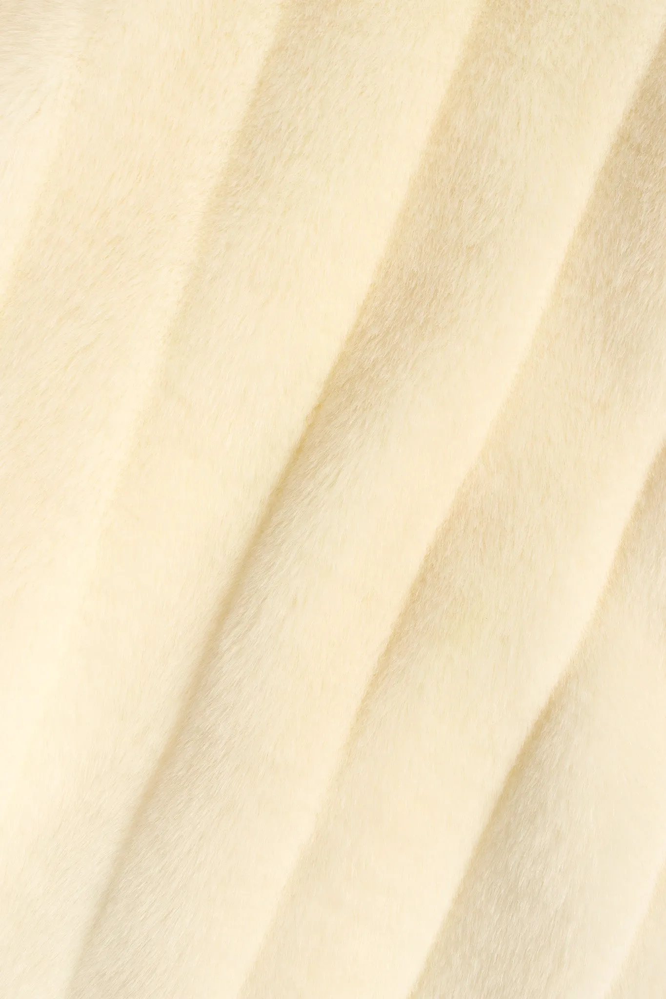 Striped Column Faux Fur Coat