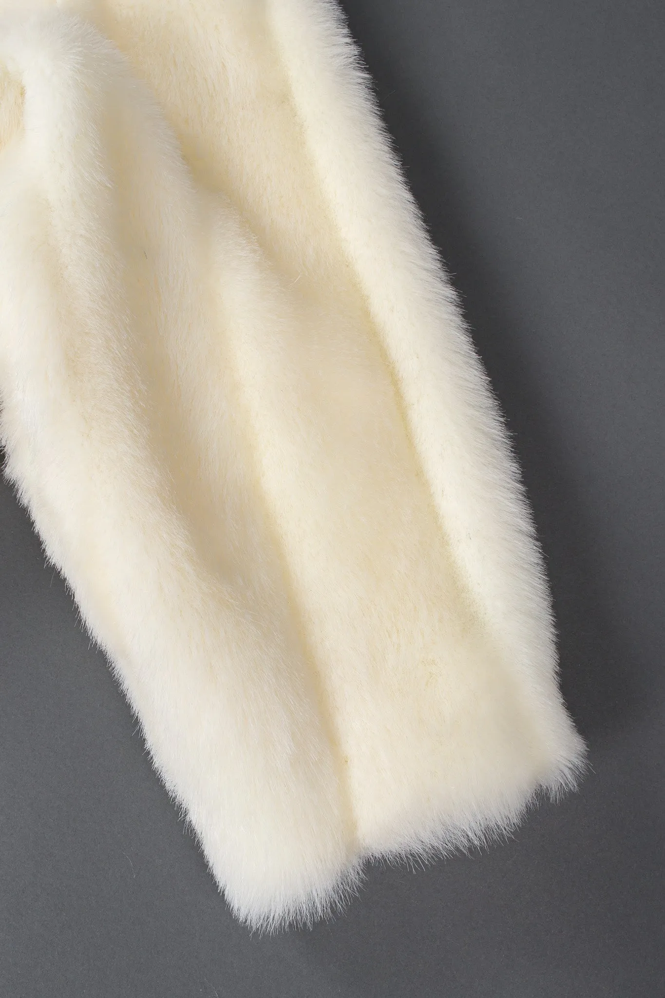 Striped Column Faux Fur Coat