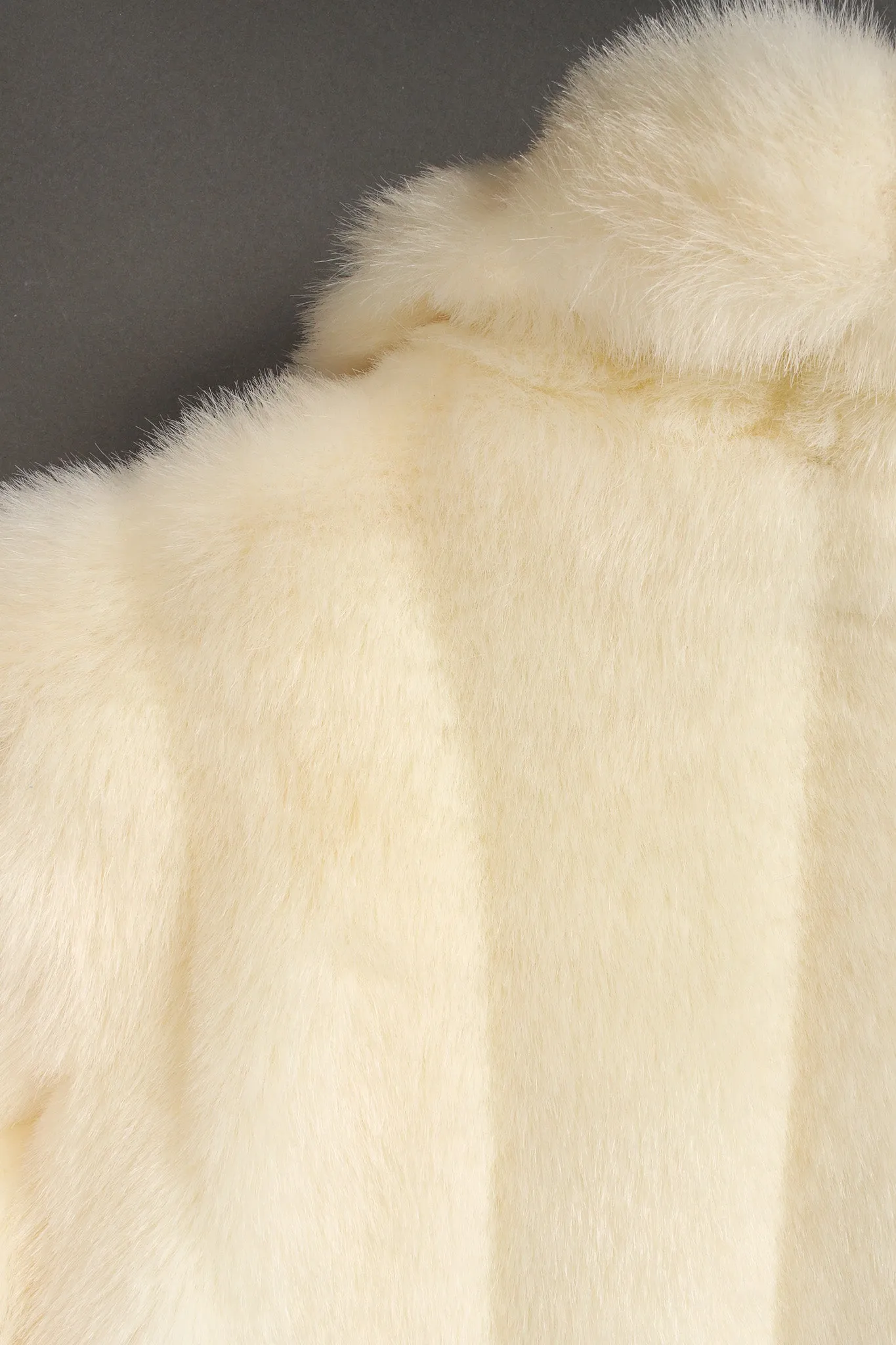 Striped Column Faux Fur Coat