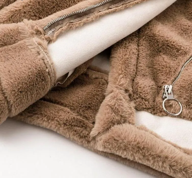 Sunset Hugs Faux Fur Jacket - Coffee