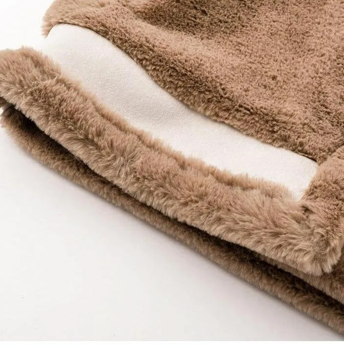 Sunset Hugs Faux Fur Jacket - Coffee