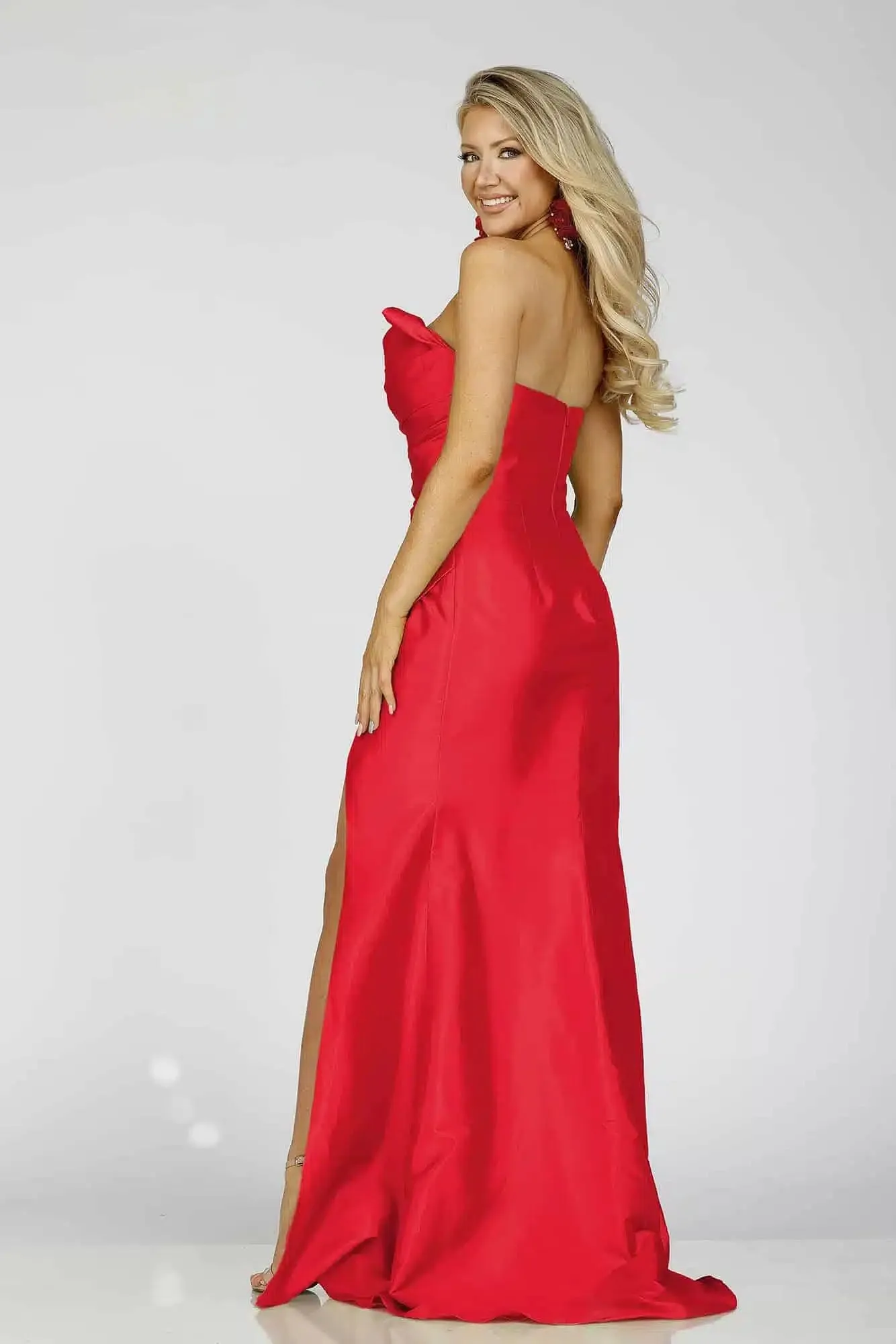 Taffeta High Slit Gown