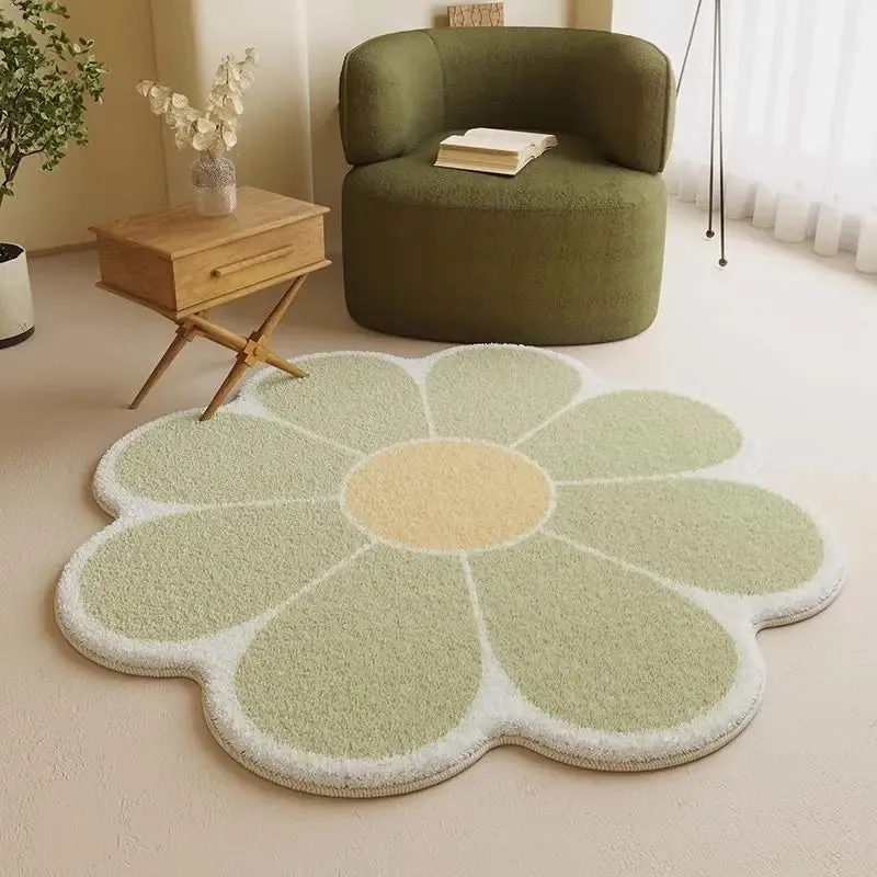 Thick Carpet Fluffy Soft Flower Shape Modern Minimalist Rugs Home Washable Mat