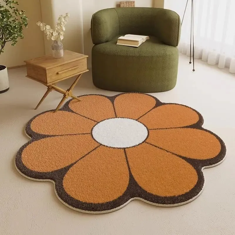 Thick Carpet Fluffy Soft Flower Shape Modern Minimalist Rugs Home Washable Mat