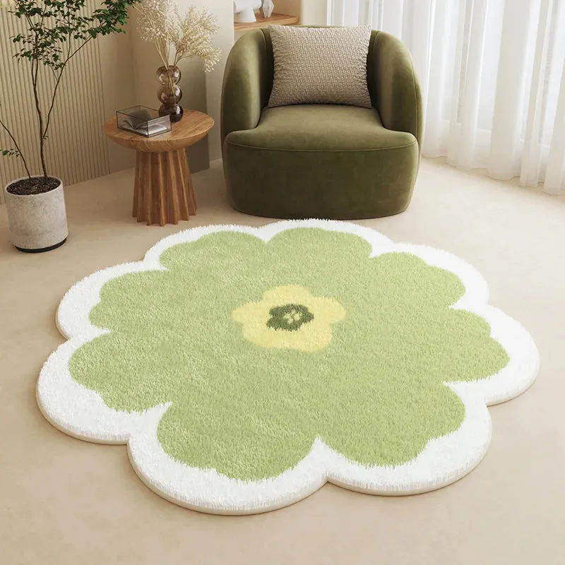 Thick Carpet Fluffy Soft Flower Shape Modern Minimalist Rugs Home Washable Mat