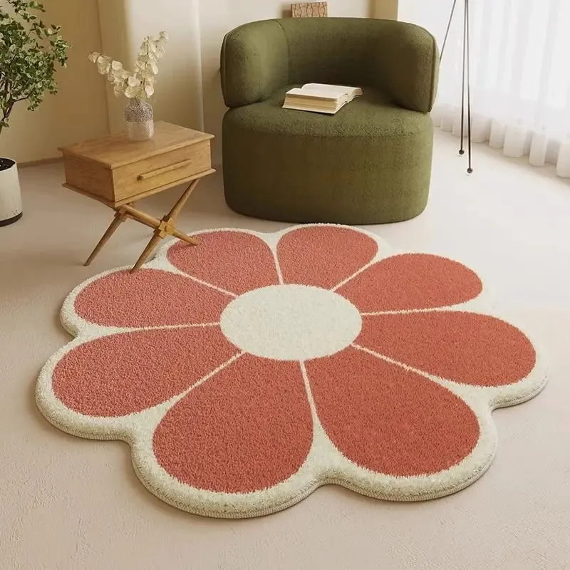 Thick Carpet Fluffy Soft Flower Shape Modern Minimalist Rugs Home Washable Mat