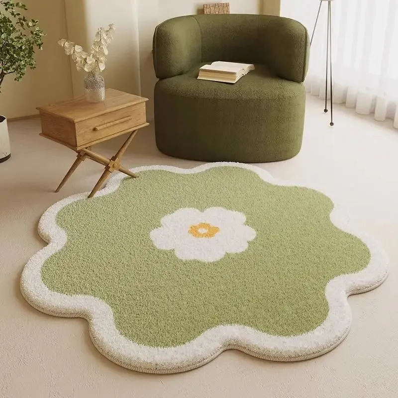 Thick Carpet Fluffy Soft Flower Shape Modern Minimalist Rugs Home Washable Mat