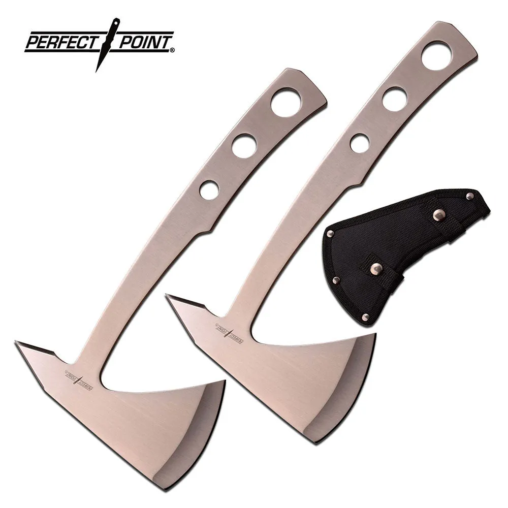 Throwing Axe Set with a Stainless Steel Satin Finish By Perfect Point, 2 PCS Set (M207)