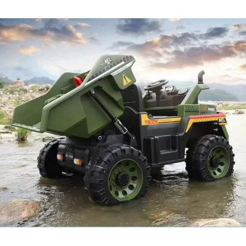 Two Seater 2025 | 4×4 Off-Road 12V Ride On Upgraded Camoflage Dump Truck | Leather Seat | Remote