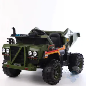 Two Seater 2025 | 4×4 Off-Road 12V Ride On Upgraded Camoflage Dump Truck | Leather Seat | Remote