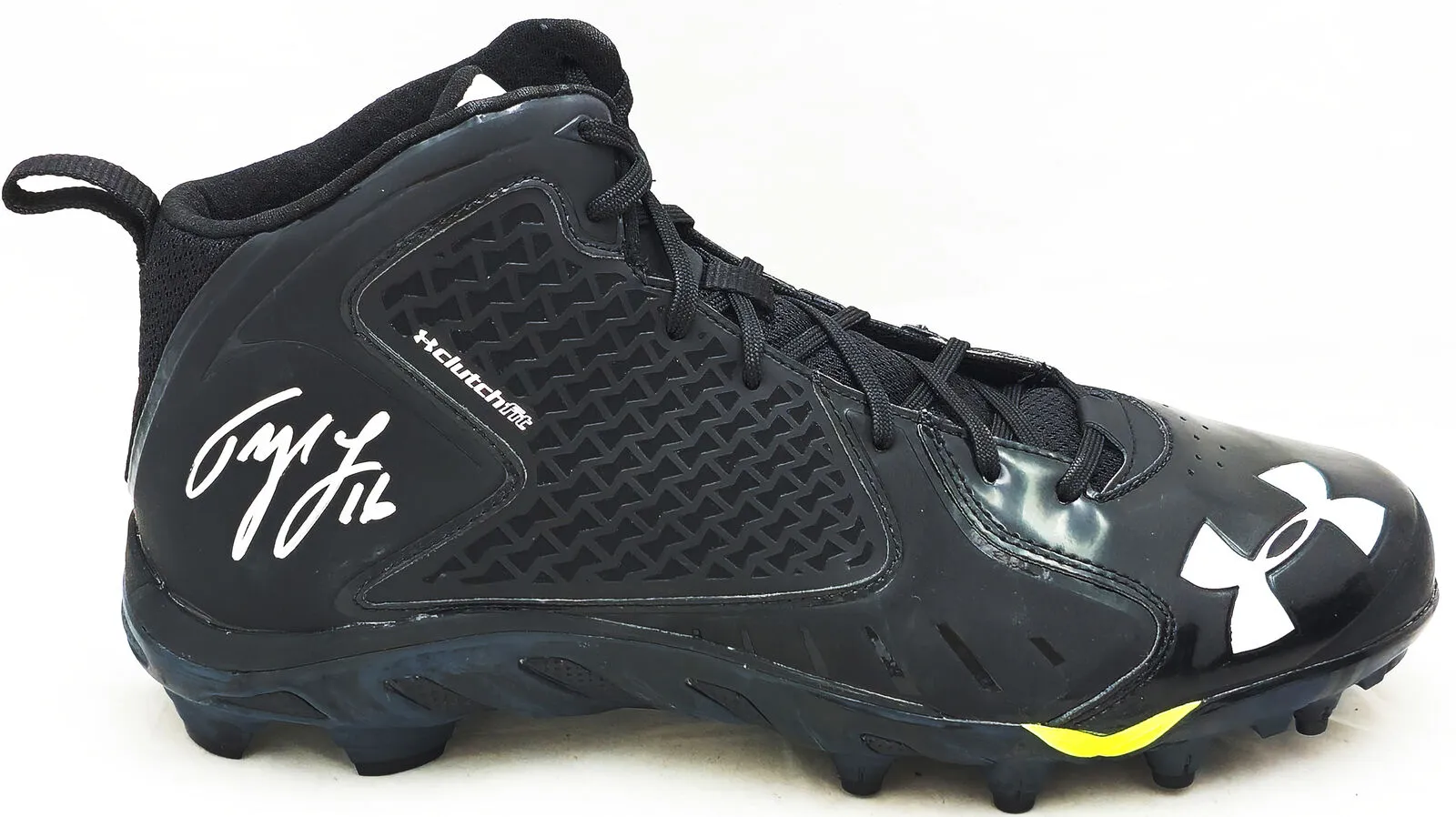 TYLER LOCKETT AUTOGRAPHED UNDER ARMOUR CLEATS SEAHAWKS SIZE 13.5 MCS 222024