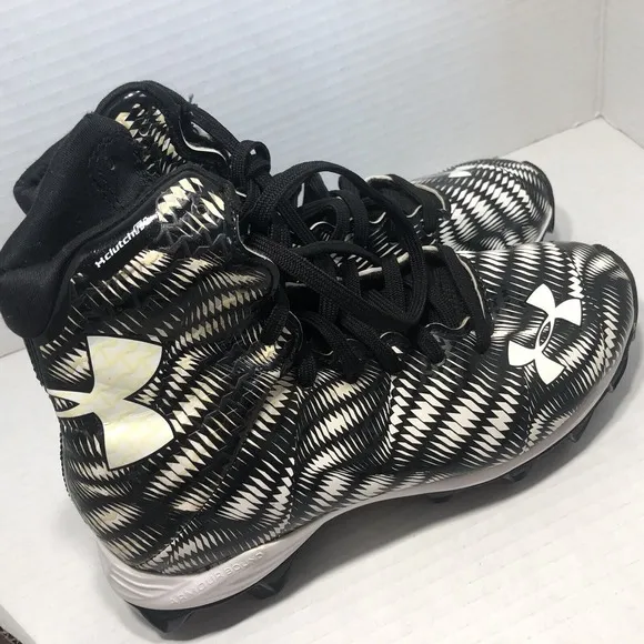 Under Armour Highlight Hi-Top Football Cleats US  3 Youth Black White