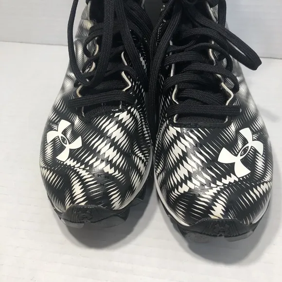 Under Armour Highlight Hi-Top Football Cleats US  3 Youth Black White