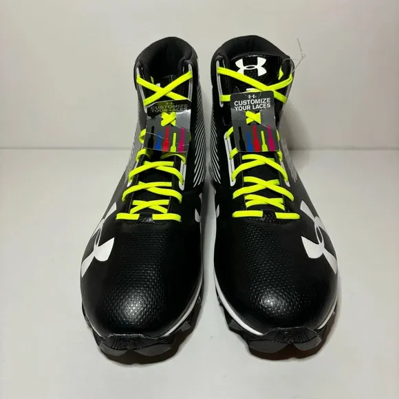 Under Armour mens UA Hammer MC football cleats MidRM 1289761-011 Black 13 NEW