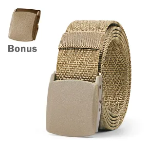 Unisex Nickel Free Belt 1.5 In Nylon Adjustable Web Belt with Plastic Buckle by JASGOOD