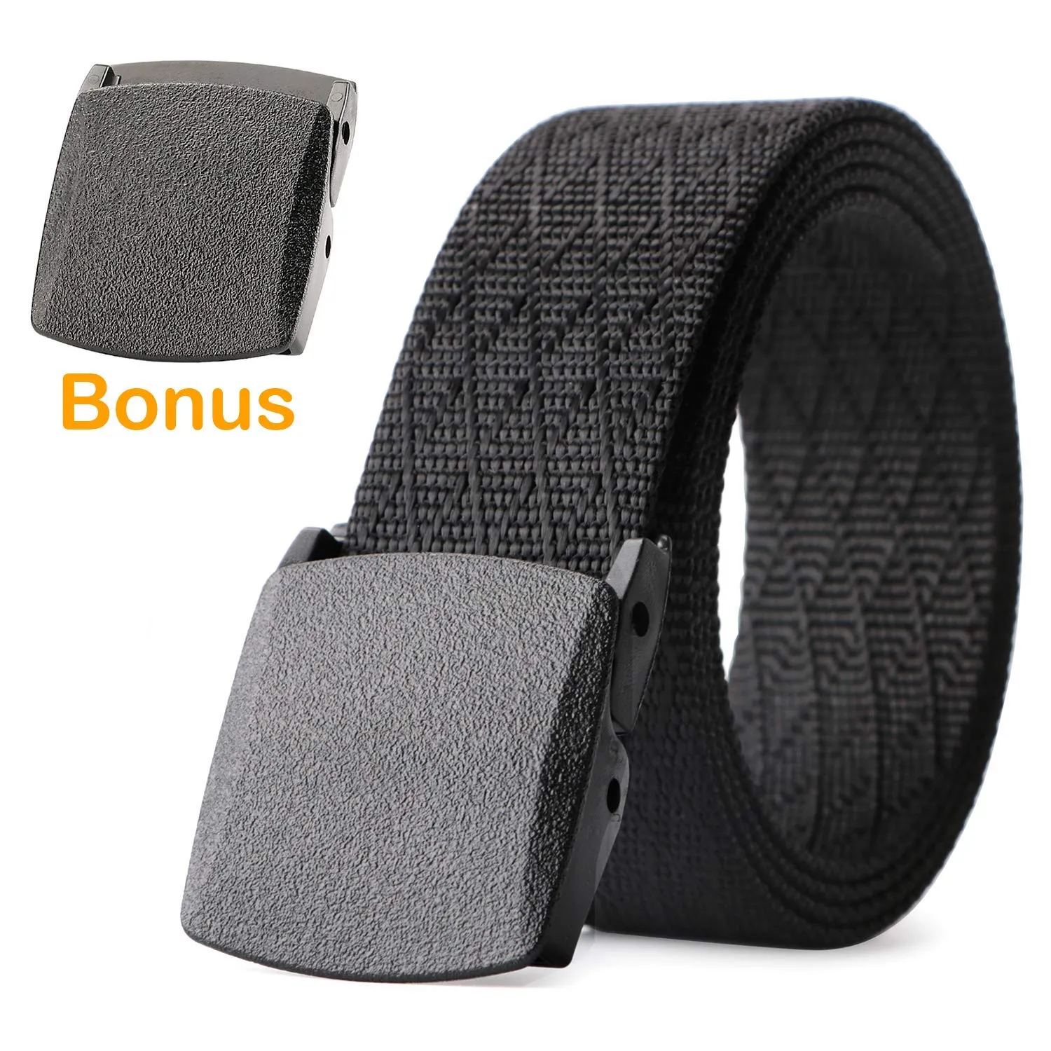 Unisex Nickel Free Belt 1.5 In Nylon Adjustable Web Belt with Plastic Buckle by JASGOOD