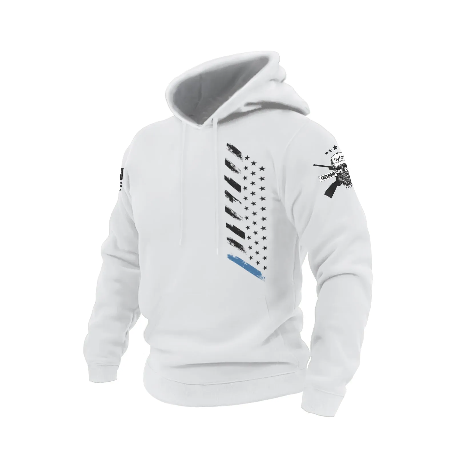 USA FLAG COTTON GRAPHIC POCKET HOODIE