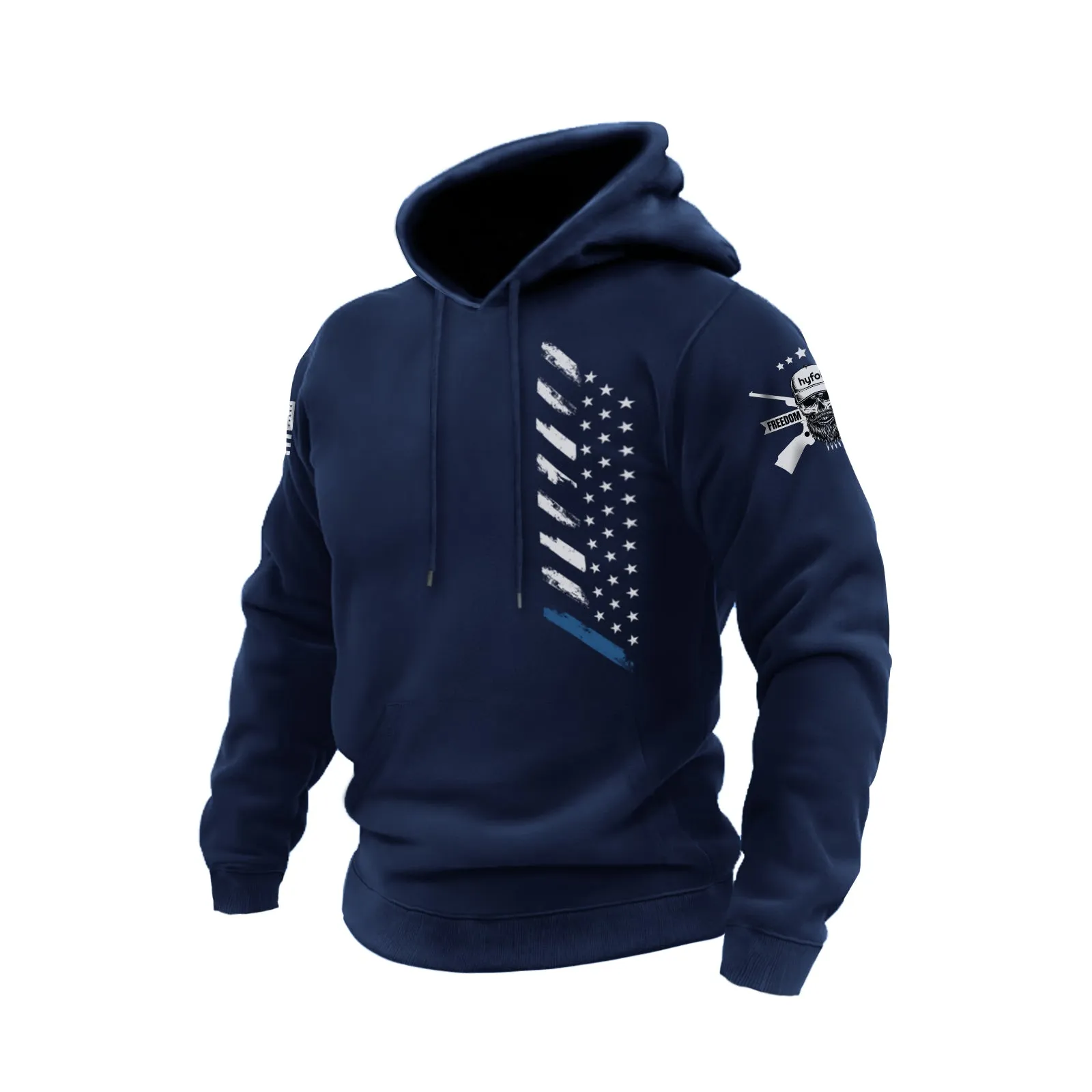 USA FLAG COTTON GRAPHIC POCKET HOODIE