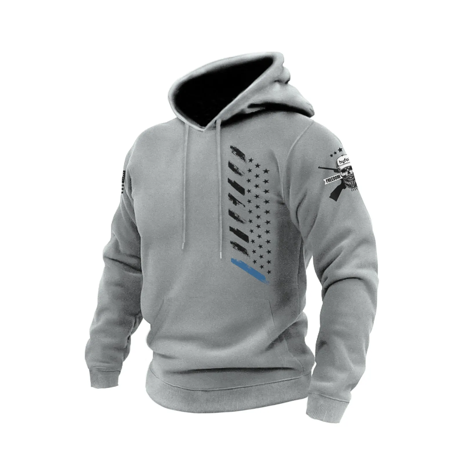USA FLAG COTTON GRAPHIC POCKET HOODIE