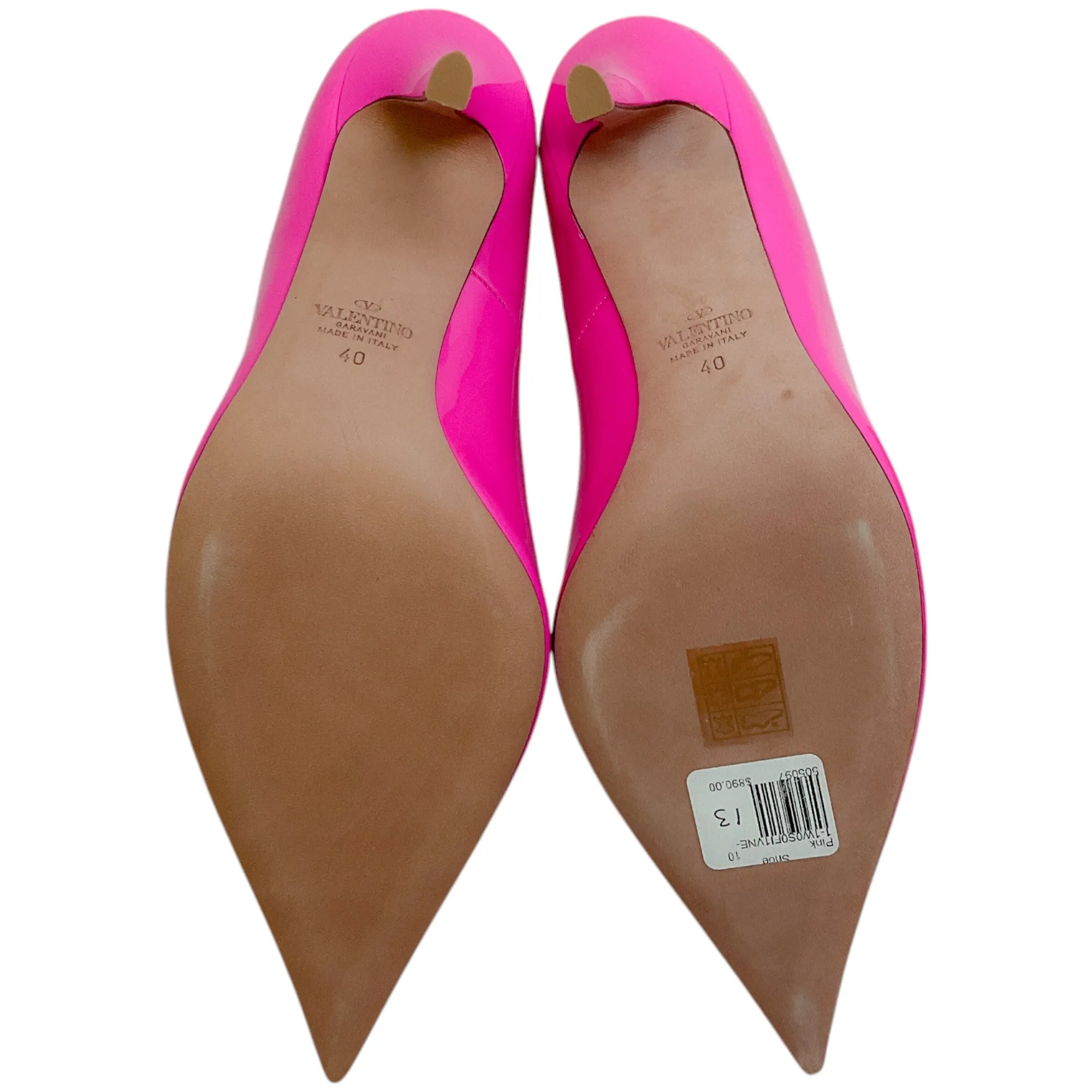 Valentino Pink Patent Leather Pumps with Ankle Strap